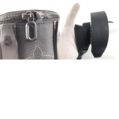 Louis Vuitton Shoulder Bag Expansion Double Polochon Leather Nylon Black
