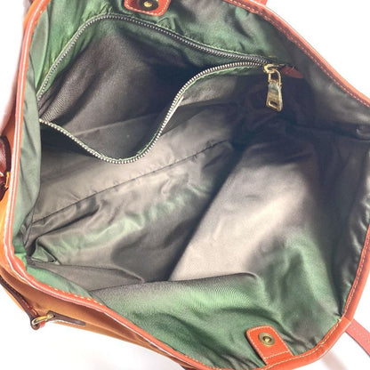 Prada Shoulder Bag Triangle Logo Leather Nylon Orange