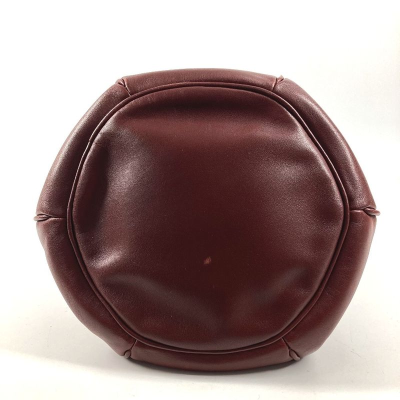 Cartier Shoulder Bag Logo Must Line Leather Wine Red