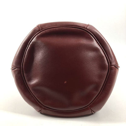 Cartier Shoulder Bag Logo Must Line Leather Wine Red