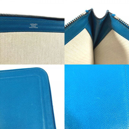 Hermes Clutch Zip Computer Ever Color Blue Degaris