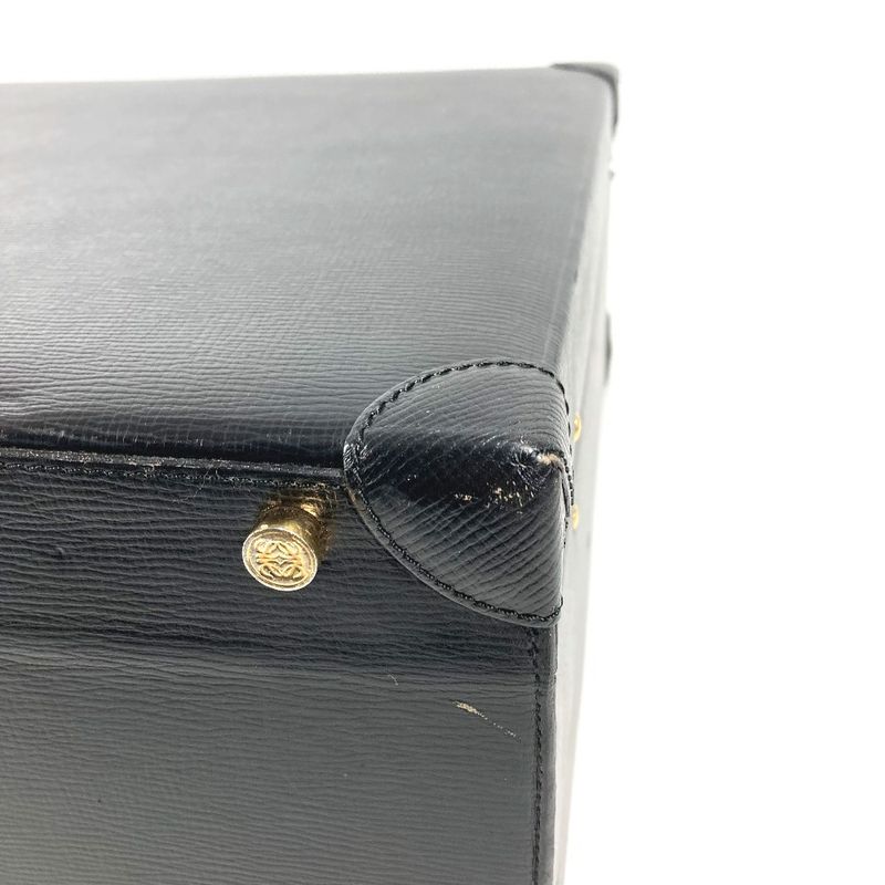 Loewe Handbag Logo Anagram Attache Case Leather Black
