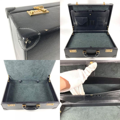 Loewe Handbag Logo Anagram Attache Case Leather Black