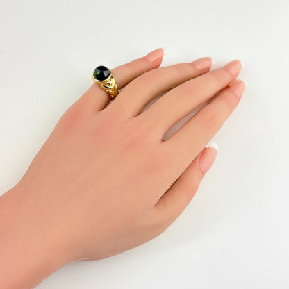 Bvlgari Passo Doppio Ring YG Yellow Gold Tourmaline