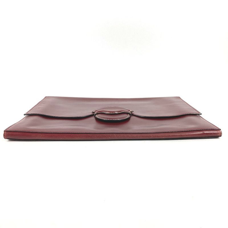 Hermes Clutch Leather Wine Red