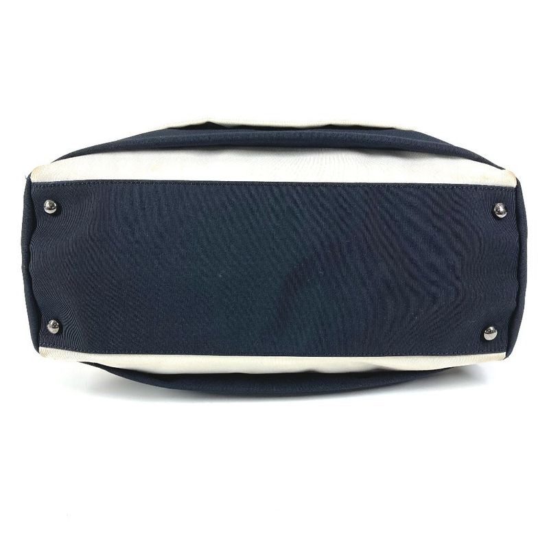 Chanel Shoulder Bag Border Nylon Canvas Black