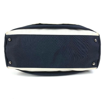 Chanel Shoulder Bag Border Nylon Canvas Black