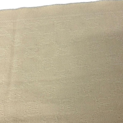 Gucci Scarf Ivory Fringe GG Pattern Wool