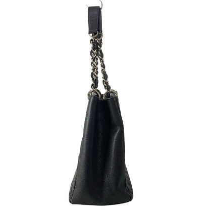 Chanel Tote Reprint Chain Grand Shopping GST Black Silver