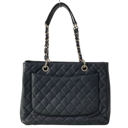 Chanel Tote Reprint Chain Grand Shopping GST Black Silver