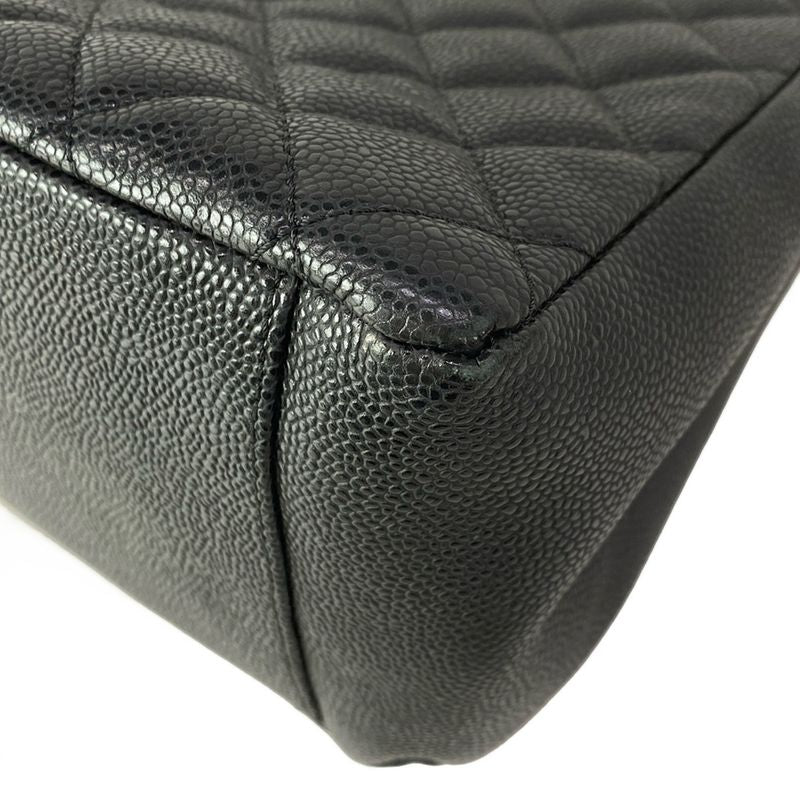 Chanel Tote Reprint Chain Grand Shopping GST Black Silver