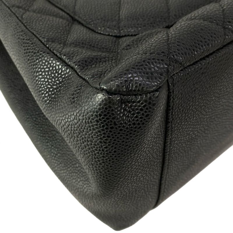 Chanel Tote Reprint Chain Grand Shopping GST Black Silver