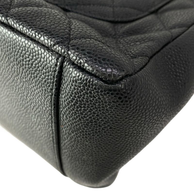 Chanel Tote Reprint Chain Grand Shopping GST Black Silver
