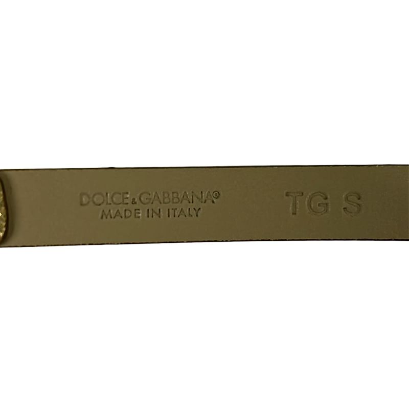 Dolce & Gabbana Belt S Gold Ivory Chain Leather