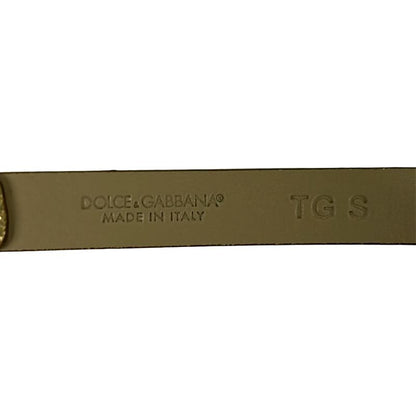Dolce & Gabbana Belt S Gold Ivory Chain Leather