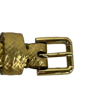 Dolce & Gabbana Belt S Gold Ivory Chain Leather