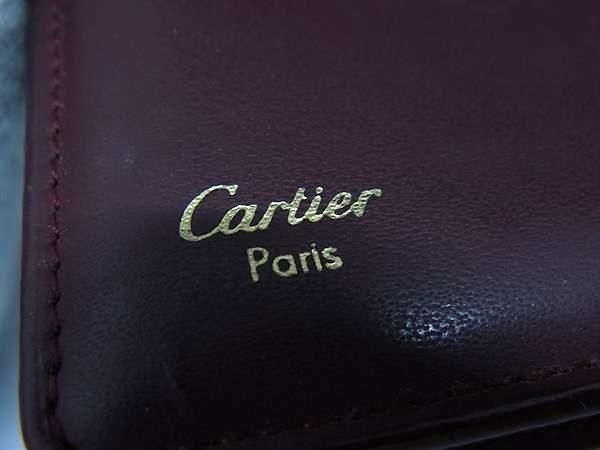 Cartier Must Line Leather Bifold Wallet Billfold Coin Purse