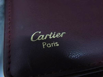 Cartier Must Line Leather Bifold Wallet Billfold Coin Purse