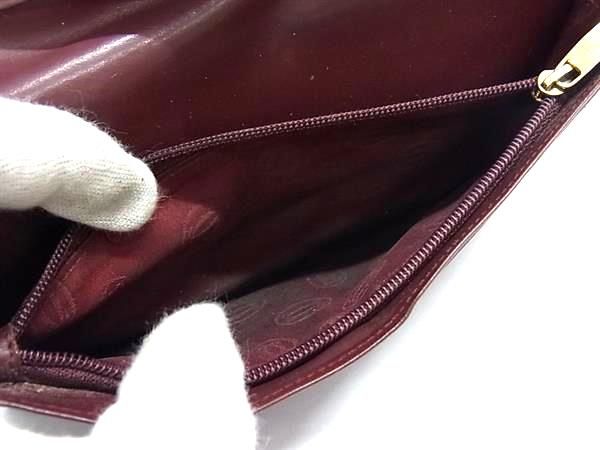 Cartier Must Line Leather Bifold Wallet Billfold Coin Purse