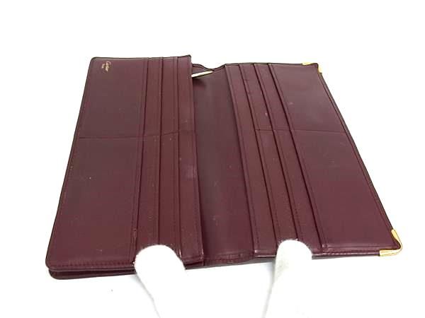 Cartier Must Line Leather Bifold Wallet Billfold Coin Purse