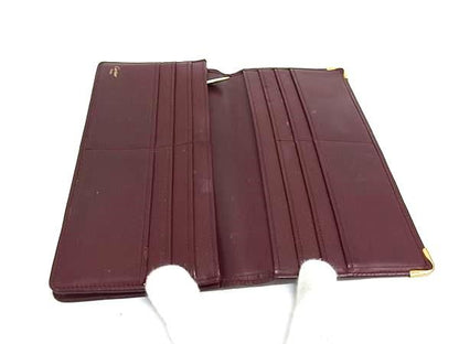 Cartier Must Line Leather Bifold Wallet Billfold Coin Purse