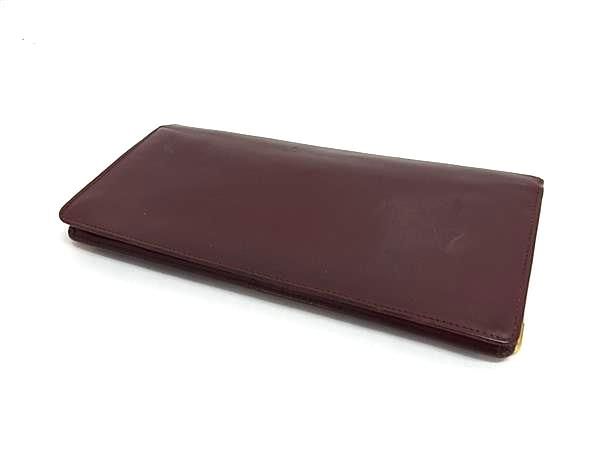 Cartier Must Line Leather Bifold Wallet Billfold Coin Purse