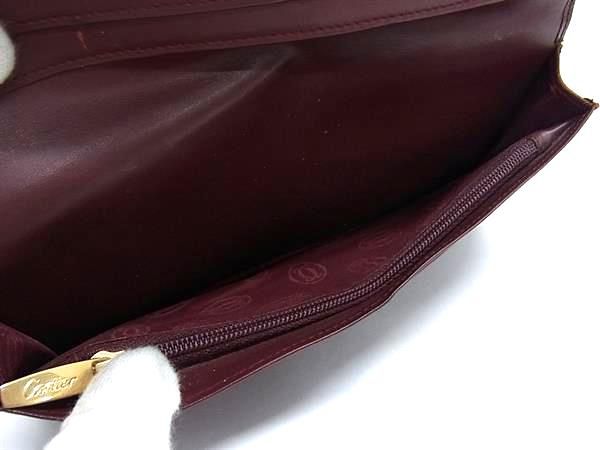 Cartier Must Line Leather Bifold Wallet Billfold Coin Purse