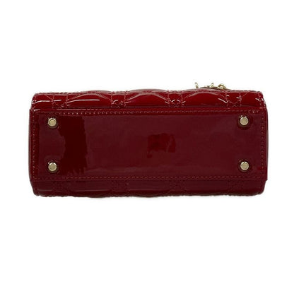 Dior Lady Mini Bag Red Gold Leather