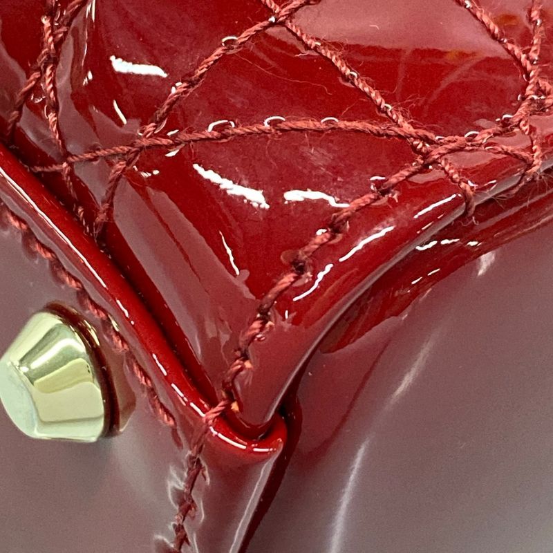 Dior Lady Mini Bag Red Gold Leather
