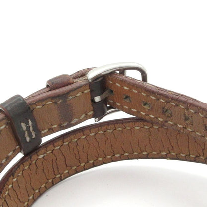 Hermes Watch Cape Cod Duzon Double Tour SS Leather Belt Silver