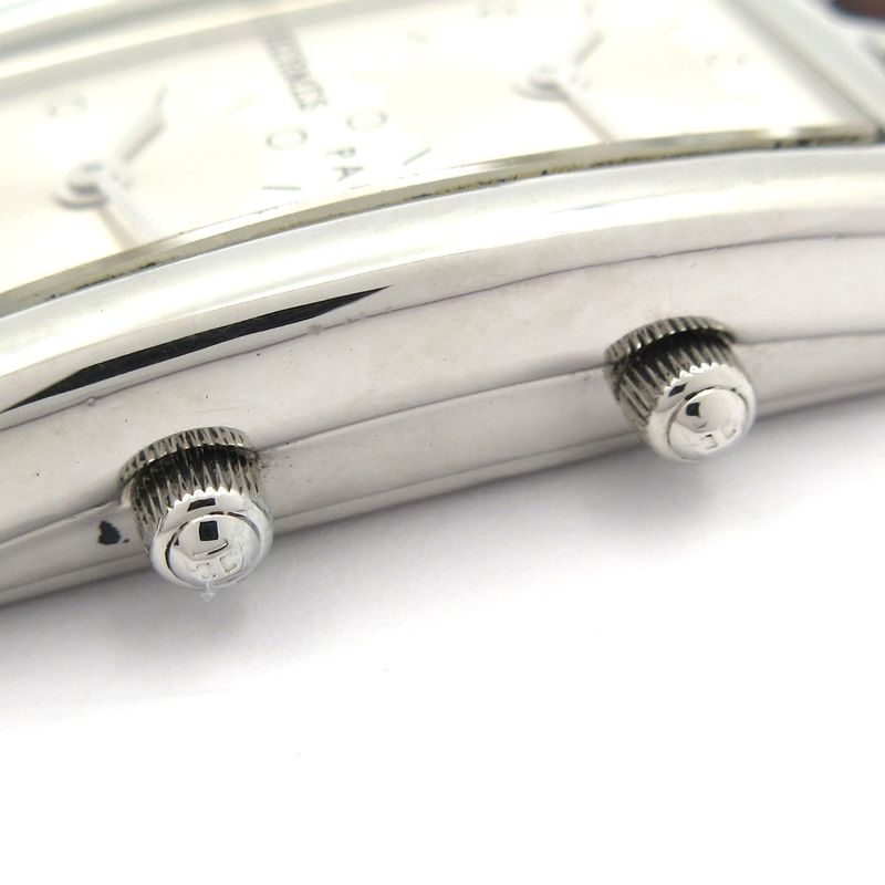 Hermes Watch Cape Cod Duzon Double Tour SS Leather Belt Silver