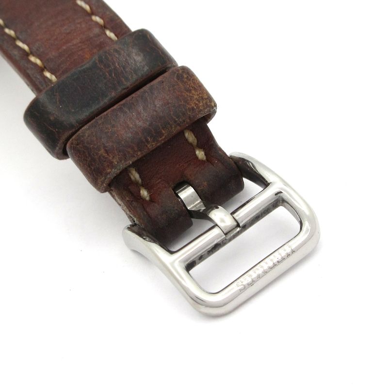 Hermes Watch Cape Cod Duzon Double Tour SS Leather Belt Silver