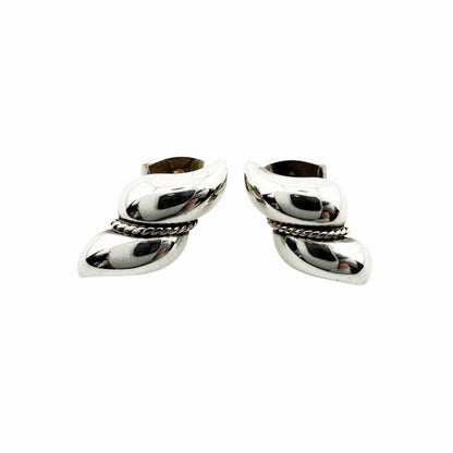 Tiffany & Co Twist Loop Stud Earrings 925 Sterling Silver Yellow Gold