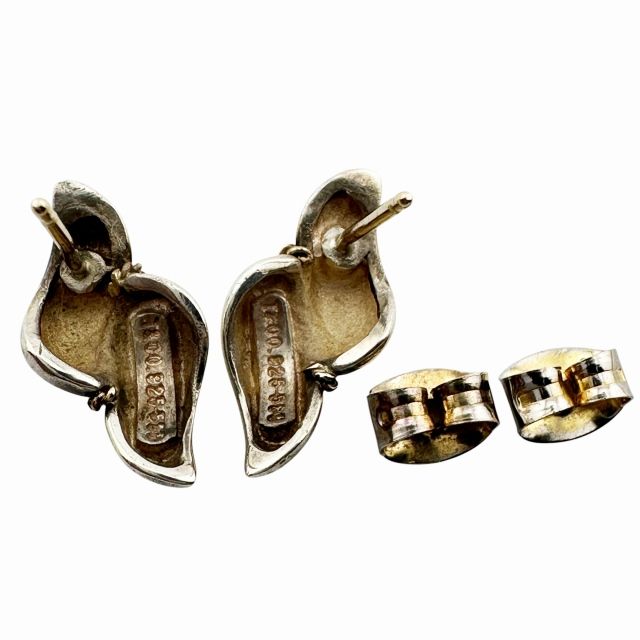 Tiffany & Co Twist Loop Stud Earrings 925 Sterling Silver Yellow Gold