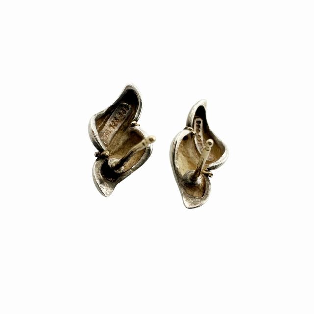 Tiffany & Co Twist Loop Stud Earrings 925 Sterling Silver Yellow Gold