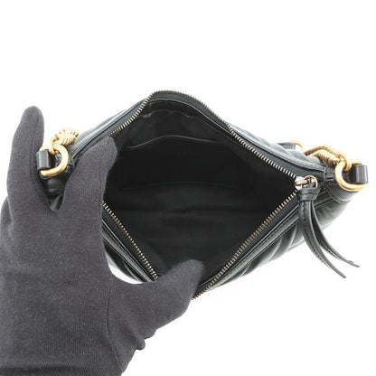 Gucci Chain Shoulder Bag GG Marmont Small Quilted Leather Black