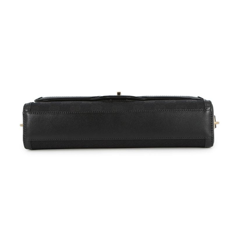 Gucci Shoulder Bag le Che GG Canvas Leather Black