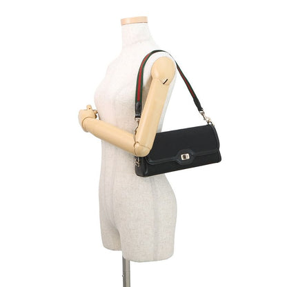 Gucci Shoulder Bag le Che GG Canvas Leather Black