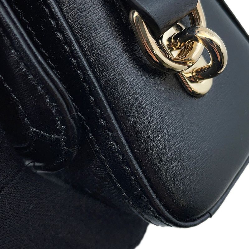 Gucci Shoulder Bag le Che GG Canvas Leather Black