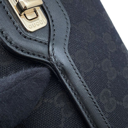 Gucci Shoulder Bag le Che GG Canvas Leather Black
