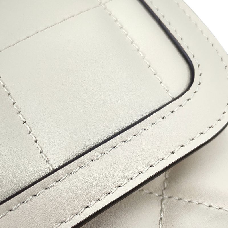 Gucci Shoulder Bag Deco Chain Bag Leather 2-Way White