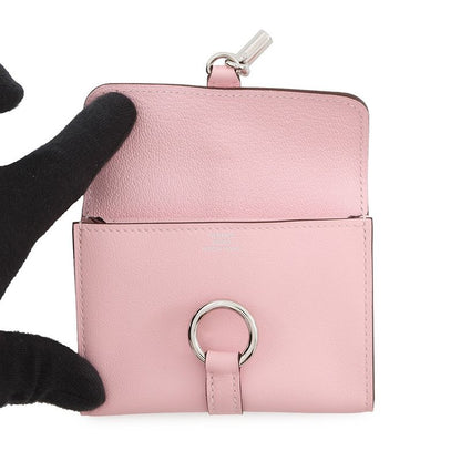 Hermes Coin Case Glenan Compact Wallet Rose Sakura Silver Swift