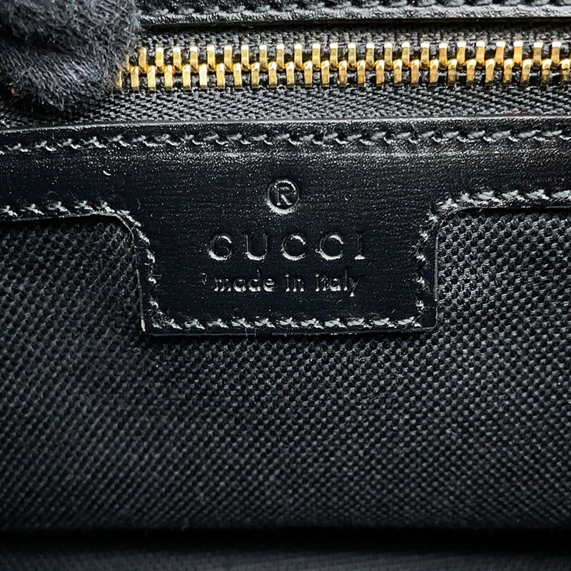 Gucci Shoulder Bag le Che GG Canvas Leather Black