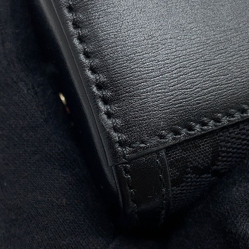 Gucci Shoulder Bag le Che GG Canvas Leather Black