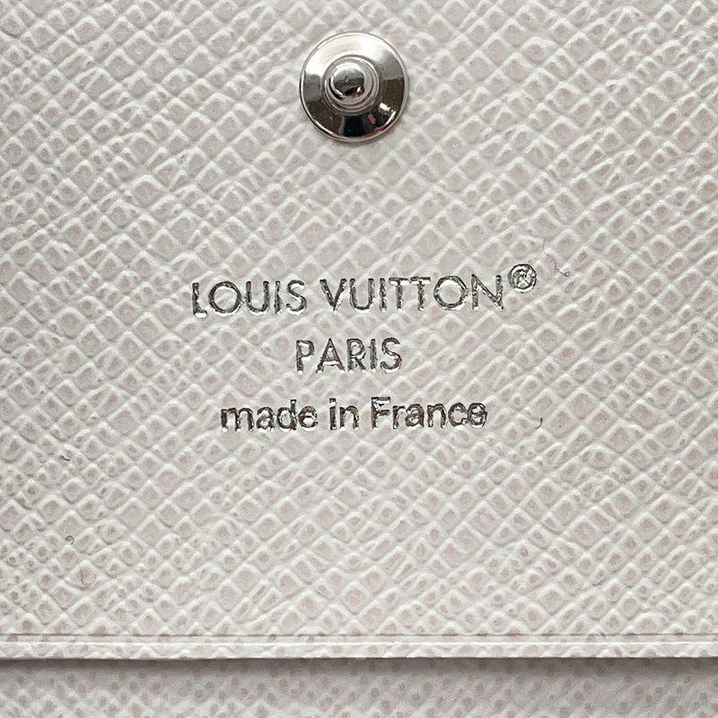Louis Vuitton Card Case Monogram Taigarama Amberop Business Holder White