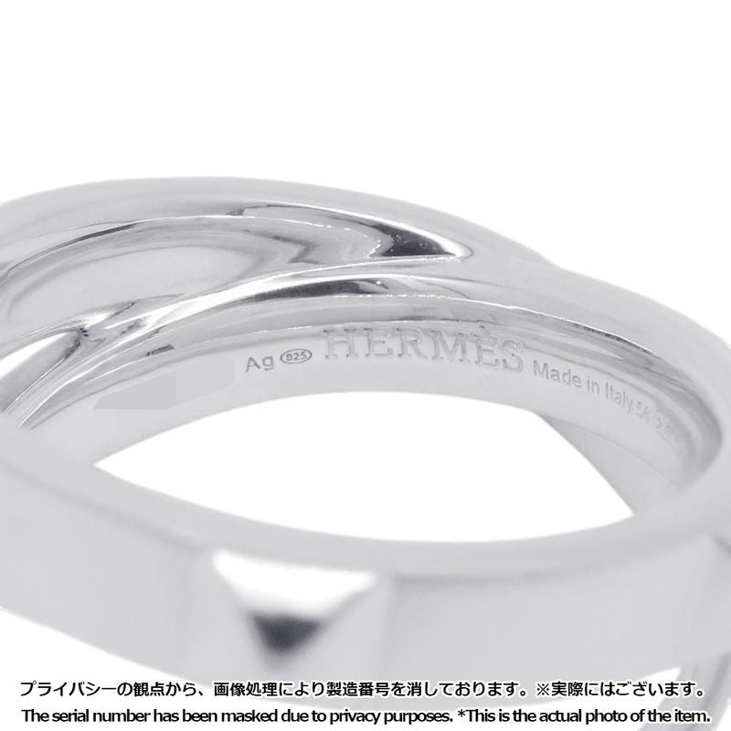 Hermes Ring Cl De-h Double Round Silver 51
