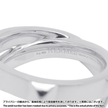 Hermes Ring Cl De-h Double Round Silver 51