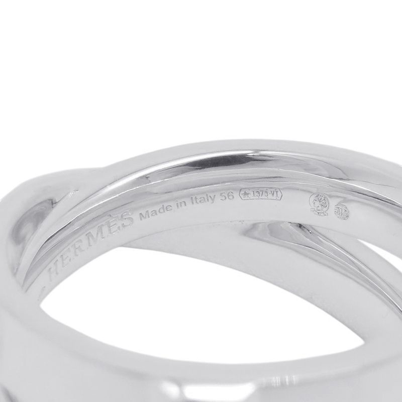 Hermes Ring Cl De-h Double Round Silver 51