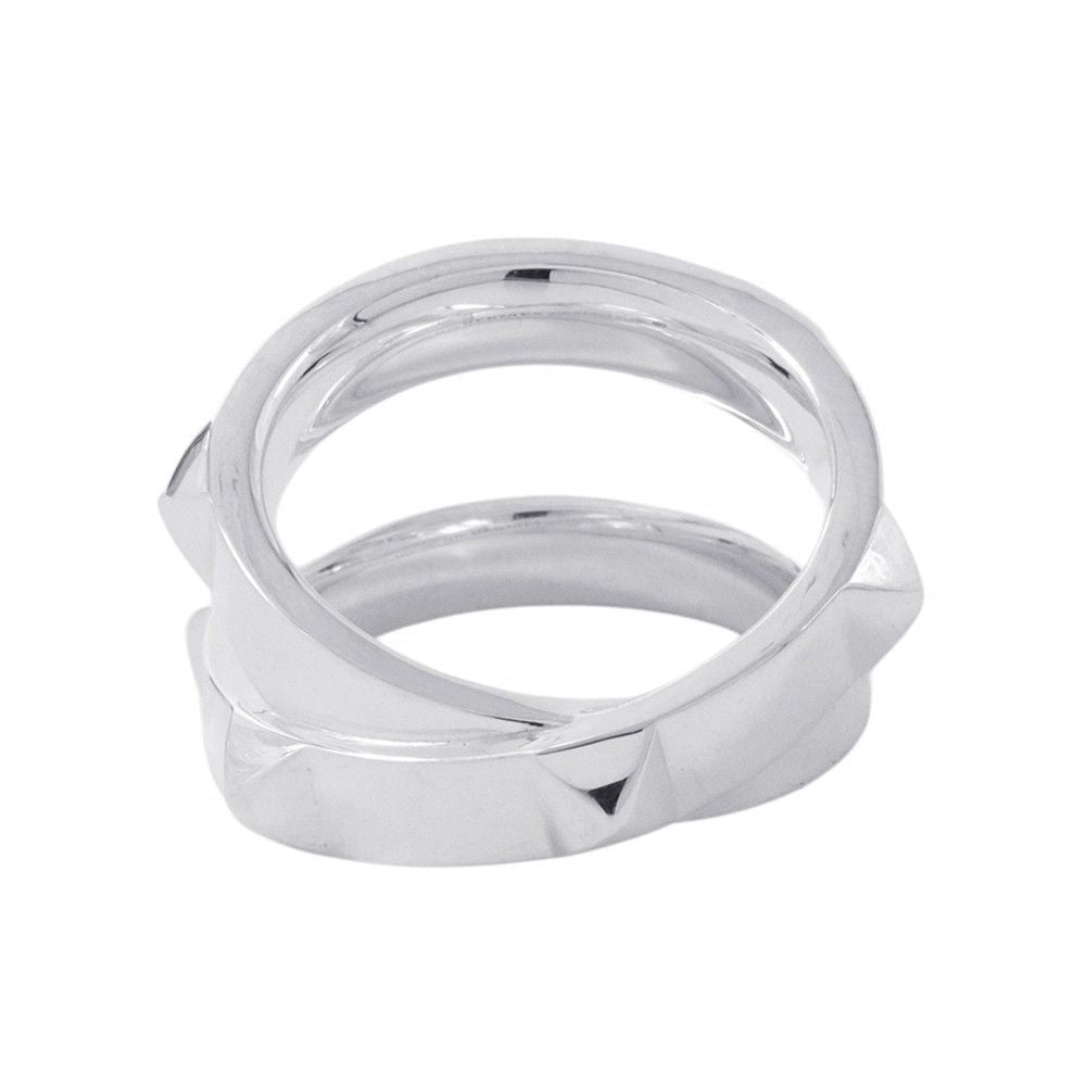 Hermes Ring Cl De-H Double Round Silver 51