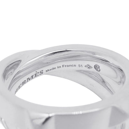 Hermes Ring Cl De-h Double Round Silver 51